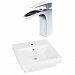 AI-22445 - American Imaginations - 19 Inch Above Counter Vessel Set For 1 Hole Center Faucet - Faucet IncludedChrome/White Finish -
