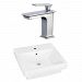 AI-22415 - American Imaginations - 20.5 Inch Above Counter Vessel Set For 1 Hole Center Faucet - Faucet IncludedChrome/White Finish -