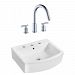 AI-22552 - American Imaginations - 22.25 Inch Wall Mount Vessel Set For 3H8-in. Center Faucet - Faucet IncludedChrome/White Finish -