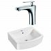 AI-22523 - American Imaginations - 22.25 Inch Above Counter Vessel Set For 1 Hole Center Faucet - Faucet IncludedChrome/White Finish -
