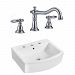 AI-22551 - American Imaginations - 22.25 Inch Wall Mount Vessel Set For 3H8-in. Center Faucet - Faucet IncludedChrome/White Finish -