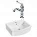 AI-22527 - American Imaginations - 22.25 Inch Above Counter Vessel Set For 1 Hole Center Faucet - Faucet IncludedChrome/White Finish -