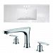 AI-22333 - American Imaginations - Flair - 48.75 Inch 3H8-in. Ceramic Top Set with CUPC Faucet IncludedChrome/White Finish - Flair