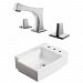 AI-22563 - American Imaginations - 16.25 Inch Above Counter Vessel Set For 3H8-in. Right Faucet - Faucet IncludedChrome/White Finish -