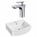 AI-22541 - American Imaginations - 22.25 Inch Wall Mount Vessel Set For 1 Hole Center Faucet - Faucet IncludedChrome/White Finish -