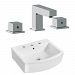 AI-22553 - American Imaginations - 22.25 Inch Wall Mount Vessel Set For 3H8-in. Center Faucet - Faucet IncludedChrome/White Finish -