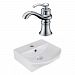 AI-22605 - American Imaginations - 13.75 Inch Wall Mount Vessel Set For 1 Hole Center Faucet - Faucet IncludedChrome/White Finish -
