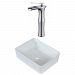 AI-22497 - American Imaginations - 18.75 Inch Above Counter Vessel Set For Deck Mount Drilling - Faucet IncludedChrome/White Finish -