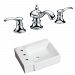 AI-22588 - American Imaginations - 16.25 Inch Wall Mount Vessel Set For 3H8-in. Left Faucet - Faucet IncludedChrome/White Finish -