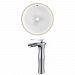 AI-22756 - American Imaginations - 16.5 Inch Round Undermount Sink Set with Deck Mount FaucetChrome/White Finish -