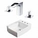 AI-22574 - American Imaginations - 16.25 Inch Wall Mount Vessel Set For 3H8-in. Right Faucet - Faucet IncludedChrome/White Finish -