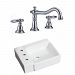 AI-22583 - American Imaginations - 16.25 Inch Above Counter Vessel Set For 3H8-in. Left Faucet - Faucet IncludedChrome/White Finish -