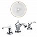 AI-22743 - American Imaginations - 16.5 Inch Round Undermount Sink Set with 3H8-in. FaucetChrome/White Finish -
