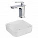 AI-22603 - American Imaginations - 17 Inch Above Counter Vessel Set For 1 Hole Left Faucet - Faucet IncludedChrome/White Finish -