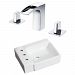 AI-22590 - American Imaginations - 16.25 Inch Wall Mount Vessel Set For 3H8-in. Left Faucet - Faucet IncludedChrome/White Finish -