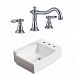 AI-22567 - American Imaginations - 16.25 Inch Above Counter Vessel Set For 3H8-in. Right Faucet - Faucet IncludedChrome/White Finish -