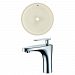AI-22854 - American Imaginations - 16 Inch Round Undermount Sink Set with 1 Hole FaucetChrome/Biscuit Finish -