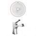 AI-22827 - American Imaginations - 15.25 Inch Round Undermount Sink Set with 1 Hole FaucetChrome/White Finish -