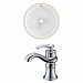 AI-22829 - American Imaginations - 15.25 Inch Round Undermount Sink Set with 1 Hole FaucetChrome/White Finish -