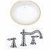 AI-22687 - American Imaginations - 19.5 Inch Oval Undermount Sink Set with 3H8-in. FaucetChrome/White Finish -