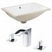AI-22880 - American Imaginations - 18.25 Inch Rectangle Undermount Sink Set with 3H8-in. FaucetChrome/White Finish -