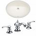 AI-22699 - American Imaginations - 19.75 Inch Oval Undermount Sink Set with 3H8-in. FaucetChrome/Biscuit Finish -