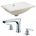 AI-22877 - American Imaginations - 18.25 Inch Rectangle Undermount Sink Set with 3H8-in. FaucetChrome/White Finish -