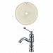 AI-22993 - American Imaginations - 15.5 Inch Round Undermount Sink Set with 1 Hole FaucetChrome/Biscuit Finish -