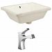 AI-22805 - American Imaginations - 18.25 Inch Rectangle Undermount Sink Set with 1 Hole FaucetChrome/Biscuit Finish -