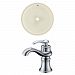 AI-22983 - American Imaginations - 15.5 Inch Round Undermount Sink Set with 1 Hole FaucetChrome/Biscuit Finish -