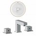 AI-22979 - American Imaginations - 15.75 Inch Round Undermount Sink Set with 3H8-in. FaucetChrome/White Finish -