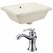 AI-22807 - American Imaginations - 18.25 Inch Rectangle Undermount Sink Set with 1 Hole FaucetChrome/Biscuit Finish -
