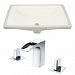 AI-22902 - American Imaginations - 18.25 Inch Rectangle Undermount Sink Set with 3H8-in. FaucetChrome/Biscuit Finish -