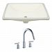 AI-22908 - American Imaginations - 18.25 Inch Rectangle Undermount Sink Set with 3H8-in. FaucetChrome/Biscuit Finish -