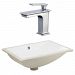 AI-23109 - American Imaginations - 20.75 Inch Rectangle Undermount Sink Set with 1 Hole FaucetChrome/White Finish -
