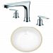 AI-23053 - American Imaginations - 16.5 Inch Oval Undermount Sink Set with 3H8-in. FaucetChrome/White Finish -