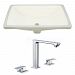 AI-22914 - American Imaginations - 18.25 Inch Rectangle Undermount Sink Set with 3H8-in. FaucetChrome/Biscuit Finish -