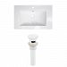 AI-23486 - American Imaginations - Flair - 23.75 Inch 1 Hole Ceramic Top Set with Overflow Drain IncludedWhite/White Finish - Flair