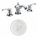 AI-23007 - American Imaginations - 15 Inch Round Undermount Sink Set with 3H8-in. FaucetChrome/White Finish -