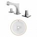 AI-23004 - American Imaginations - 15 Inch Round Undermount Sink Set with 3H8-in. FaucetChrome/White Finish -