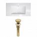 AI-23497 - American Imaginations - Flair - 32 Inch 1 Hole Ceramic Top Set with Overflow Drain IncludedGold/White Finish - Flair