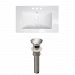 AI-23564 - American Imaginations - Roxy - 24.25 Inch 3H4-in. Ceramic Top Set with Overflow Drain IncludedBrushed Nickel/White Finish - Roxy