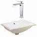 AI-23110 - American Imaginations - 20.75 Inch Rectangle Undermount Sink Set with Deck Mount FaucetChrome/White Finish -