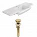 AI-23455 - American Imaginations - Prelude - 40 Inch 1 Hole Ceramic Top Set with Overflow Drain IncludedGold/White Finish - Prelude