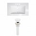 AI-23571 - American Imaginations - Roxy - 32 Inch 3H4-in. Ceramic Top Set with Overflow Drain IncludedWhite/White Finish - Roxy