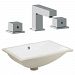 AI-23111 - American Imaginations - 20.75 Inch Rectangle Undermount Sink Set with 3H8-in. FaucetChrome/White Finish -