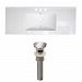AI-23556 - American Imaginations - Roxy - 48 Inch 3H8-in. Ceramic Top Set with Overflow Drain IncludedBrushed Nickel/White Finish - Roxy