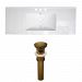 AI-23557 - American Imaginations - Roxy - 48 Inch 3H8-in. Ceramic Top Set with Overflow Drain IncludedAntique Brass/White Finish - Roxy