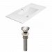 AI-23676 - American Imaginations - Xena - 35.5 Inch 1 Hole Ceramic Top Set with Overflow Drain IncludedBrushed Nickel/White Finish - Xena