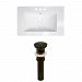 AI-23568 - American Imaginations - Roxy - 24.25 Inch 3H4-in. Ceramic Top Set with Overflow Drain IncludedOil Rubbed Bronze/White Finish - Roxy
